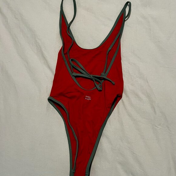 Soso Swim Round Neck Swimsuit (Tangerine) - Picture 7 of 9
